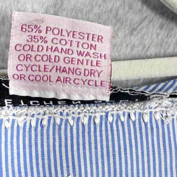 Gretchen Scott Top‎ Womens Medium Embroidered Tunic Popover Blue Stripe Coastal - Picture 14 of 14